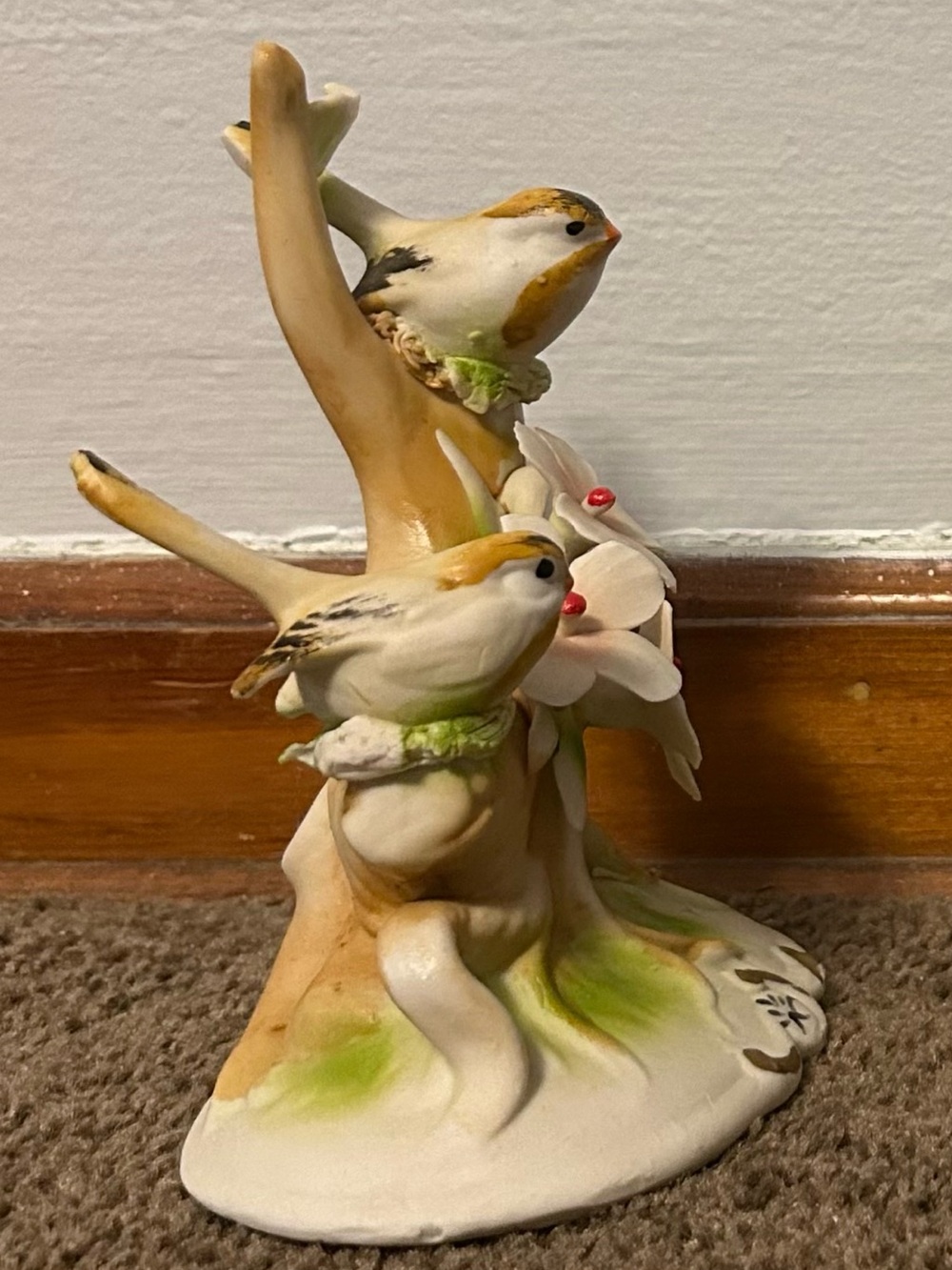 1800s Antique Italian Napoleon Capodimonte Porcelain Goldfinches & Orchids - Picture 4 of 6
